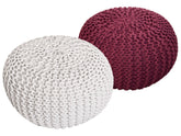 Elin - Sitzhocker Pouf SET 2 - gerecycled katoen - Ø 55 cm H 37 cm